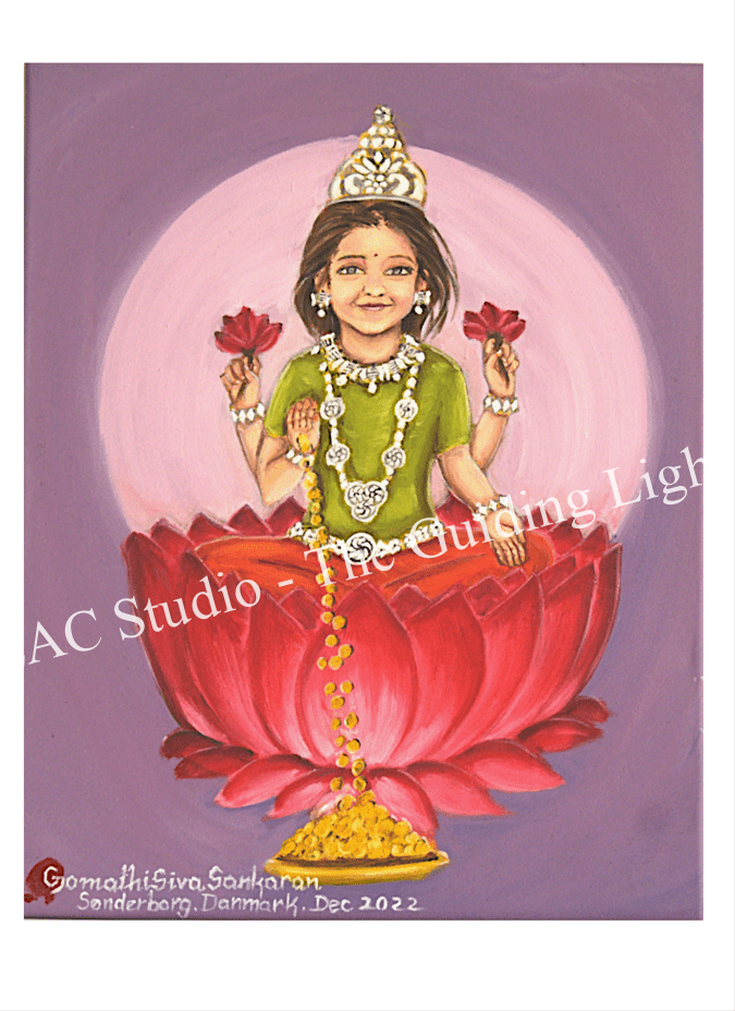 Learn to oil paint Adi Lakshmi from scratch (1 of 8 in the series of art classes)