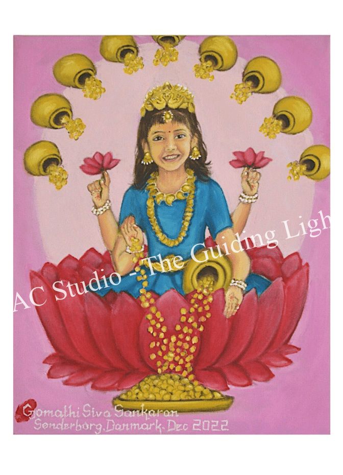 Learn to oil paint Dhana Lakshmi from scratch (8 of 8 in an unique series of art classes)
