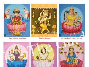 Attract abundance with Ashta Lakshmi and Dancing Ganesha A4 prints