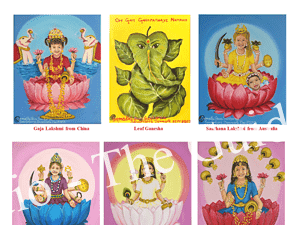 Attract abundance with Ashta Lakshmi and Leaf Ganesha A4 prints
